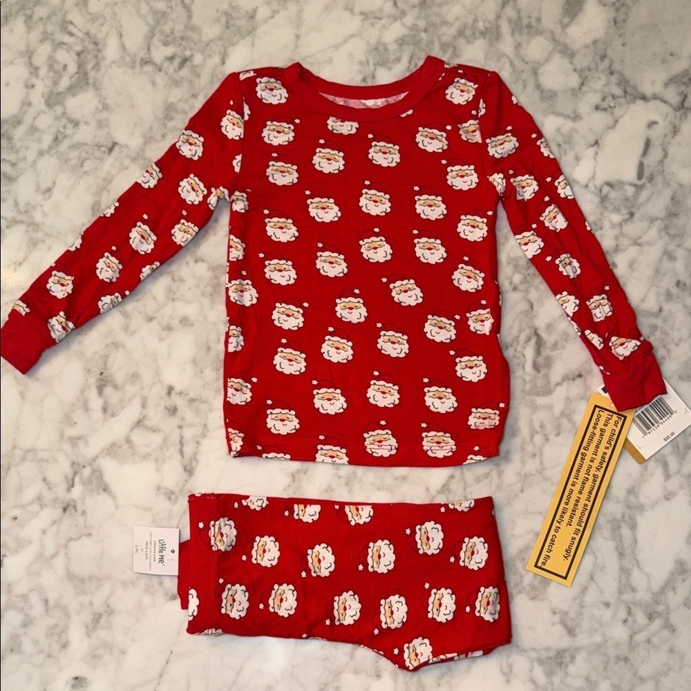 NWT Little Me Red Santa Kids Pajama Set 3T